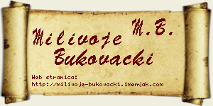 Milivoje Bukovački vizit kartica